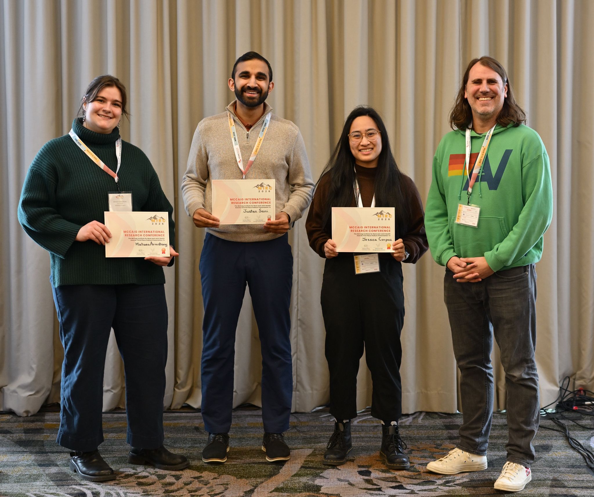 Justen and Mataea win awards at the McCaig International Research Conference!